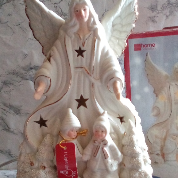 Vintage 1990 Home Collection Angel Ivory Bisque Accent Light, Never Used - Picture 2 of 5